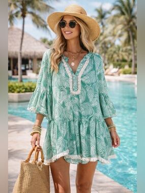 Gorgeous Palm Print Dress | Size L